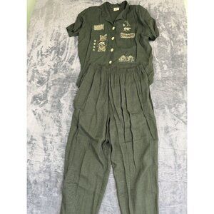 Teddi Womens 2 Piece Size 20 Short Sleeve Button Top & Pants